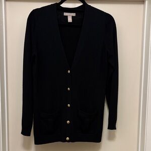 Banana Republic Black Cardigan with Gold Accents